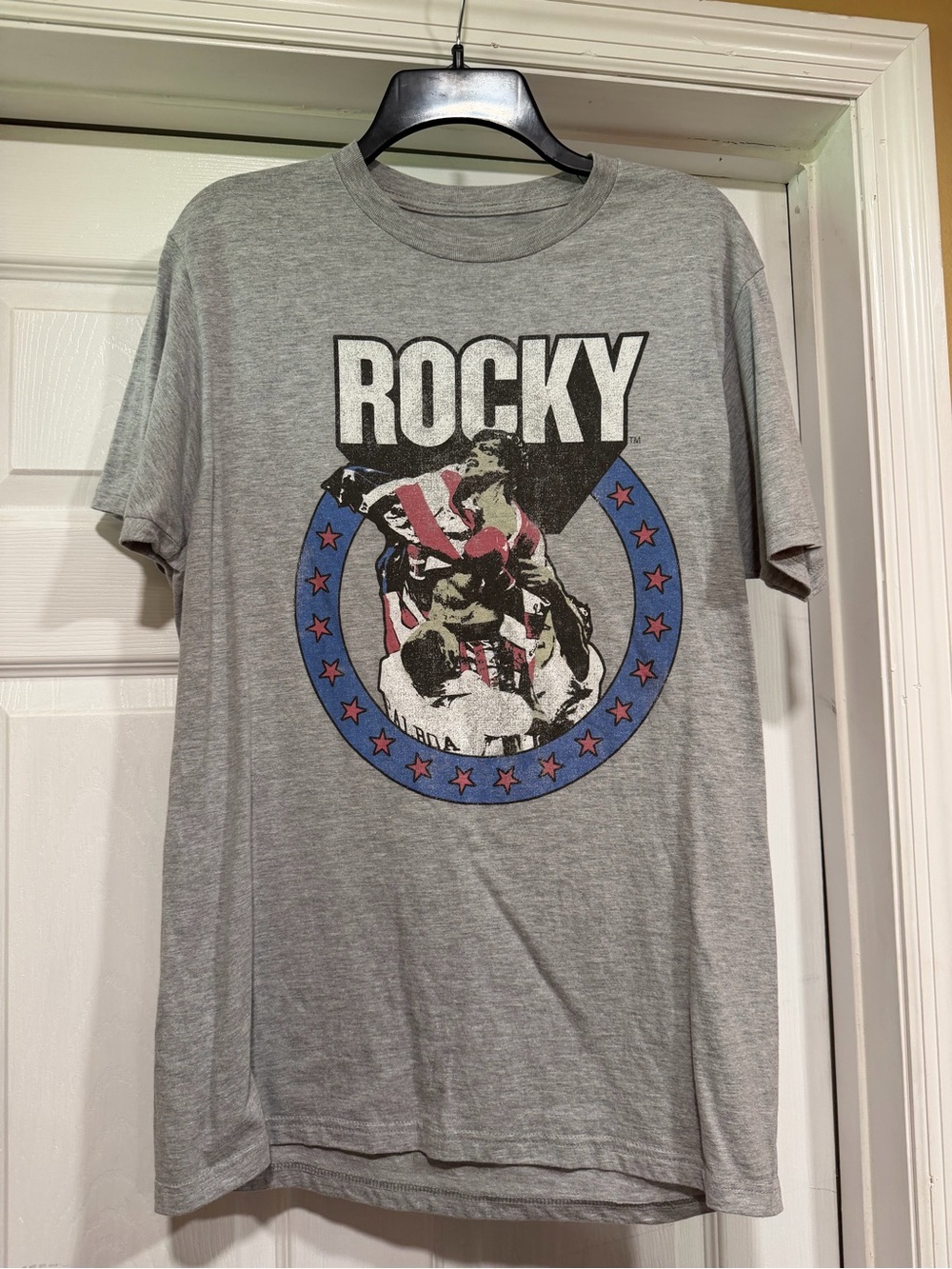 Ripple Junction Gray Rocky Graphic Short-Sleeve Tee with Blue and Red Accents